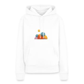 lever du soleil - Sweat à capuche Premium bio Femme - blanc - Devant - Julia (174cm)