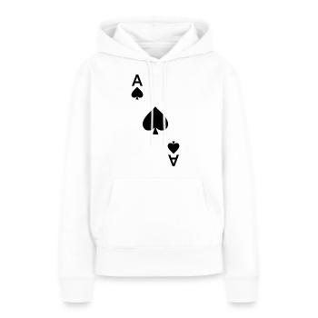 Spielkarte Pik Ass - Frauen Premium Bio Hoodie - Weiß - Vorne - Julia (174cm)