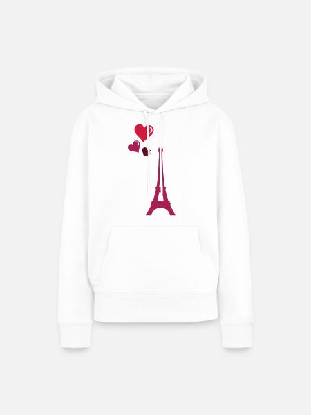 eiffel tower love - Frauen Premium Bio Hoodie - Weiß