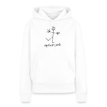 my first selfie - Sweat à capuche Premium bio Femme - blanc - Devant - Julia (174cm)