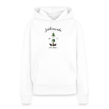 Kappeln, Leuchtturm Schleimünde, Schlei / Ostsee - Frauen Premium Bio Hoodie - Weiß - Vorne - Julia (174cm)