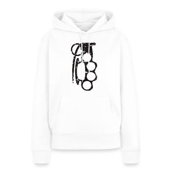 Grenade - Sweat à capuche Premium bio Femme - blanc - Devant - Julia (174cm)