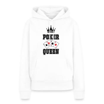 Reine du poker - Sweat à capuche Premium bio Femme - blanc - Devant - Julia (174cm)