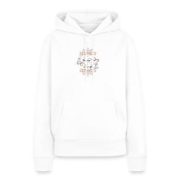 Séparateur de Tourbillon de Mandala Complexe - Sweat à capuche Premium bio Femme - blanc - Devant - Julia (174cm)