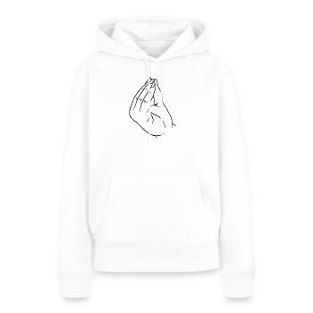 Geste italien de la main - Sweat à capuche Premium bio Femme - blanc - Devant - Julia (174cm)