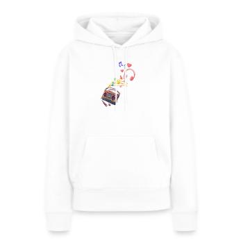 Walkman musique - Sweat à capuche Premium bio Femme - blanc - Devant - Julia (174cm)