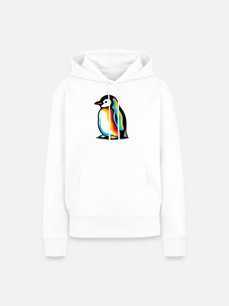 Pinguin - Frauen Premium Bio Hoodie - Weiß