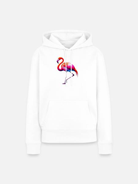Flamingo - Frauen Premium Bio Hoodie - Weiß
