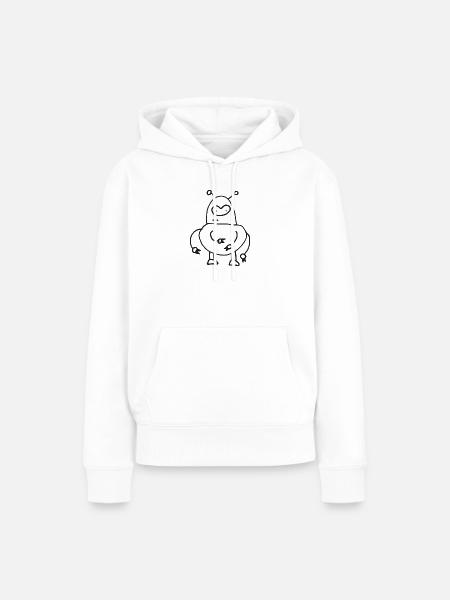 Kuscheliger Alien Roboter Doodle - Frauen Premium Bio Hoodie - Weiß