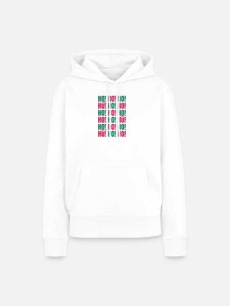 Ho Ho Ho Santa Muster - Frauen Premium Bio Hoodie - Weiß