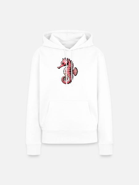 Seepferdchen - Frauen Premium Bio Hoodie - Weiß