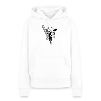 BASEBALL-HACKFLEISCH - Frauen Premium Bio Hoodie - Weiß - Vorne - Julia (174cm)
