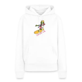 Sabbatique - Sweat à capuche Premium bio Femme - blanc - Devant - Julia (174cm)