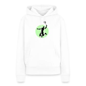 Badminton Spieler Silhouette – Smash Power - Frauen Premium Bio Hoodie - Weiß - Vorne - Julia (174cm)