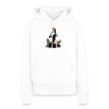 Heilige Nonne auf den Knien - Frauen Premium Bio Hoodie - Weiß - Vorne - Julia (174cm)