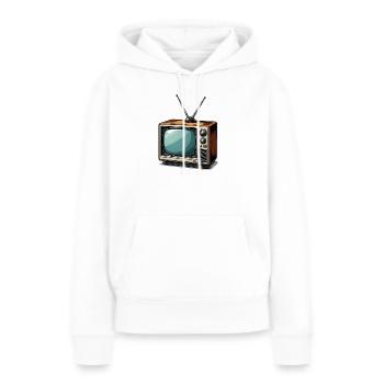 TV rétro avec antennes - Sweat à capuche Premium bio Femme - blanc - Devant - Julia (174cm)