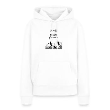 Fußballsilhouette vor dem Tor - Frauen Premium Bio Hoodie - Weiß - Vorne - Julia (174cm)