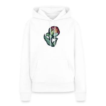 Aquarell Pfingstrosenblüte - Frauen Premium Bio Hoodie - Weiß - Vorne - Julia (174cm)