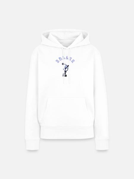 Baller Motiv - Frauen Premium Bio Hoodie - Weiß