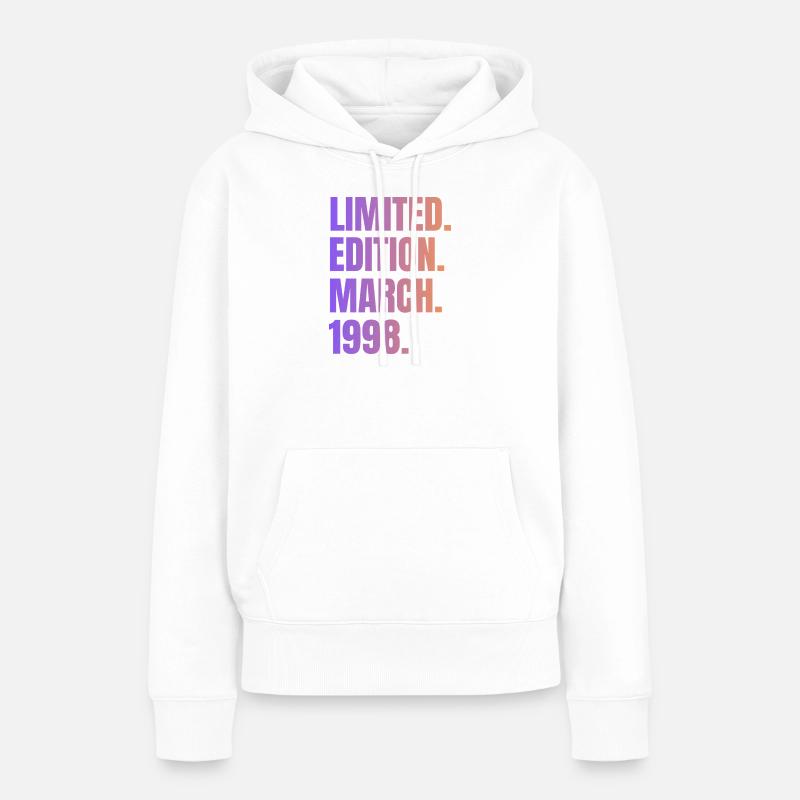 Édition Limitée Mars 1998 - Sweat à capuche Premium bio Femme - blanc
