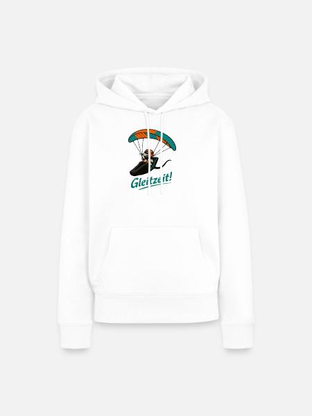 Gleizeit Paragliding Mascot - Frauen Premium Bio Hoodie - Weiß