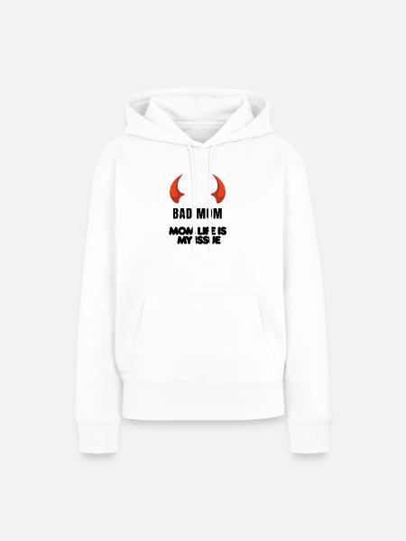 Rote Hörner Silhouette - Frauen Premium Bio Hoodie - Weiß
