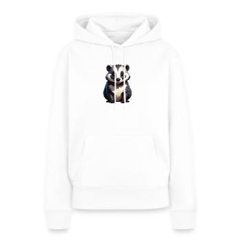 Dachs - Frauen Premium Bio Hoodie - Weiß - Vorne - Julia (174cm)
