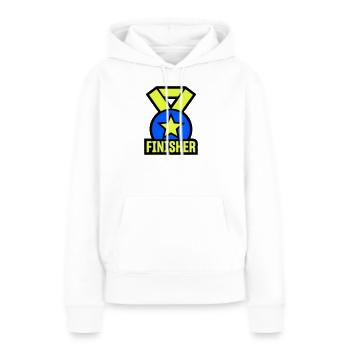 Stolzer Finisher Medaille Stern - Frauen Premium Bio Hoodie - Weiß - Vorne - Julia (174cm)