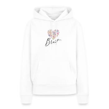 Blumen Herz - Team Braut - Personalisierbar - Frauen Premium Bio Hoodie - Weiß - Vorne - Julia (174cm)