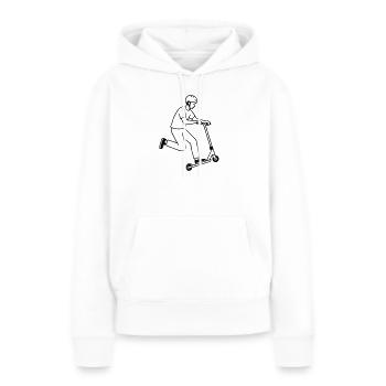 Trottinette cascade - Sweat à capuche Premium bio Femme - blanc - Devant - Julia (174cm)
