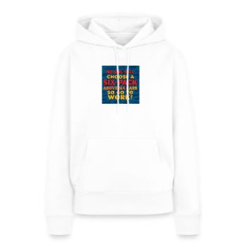 Six-pack vs voitures : au travail - Sweat à capuche Premium bio Femme - blanc - Devant - Julia (174cm)