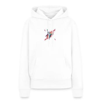 Liberty Kick Streetwear Fusion - Sweat à capuche Premium bio Femme - blanc - Devant - Julia (174cm)
