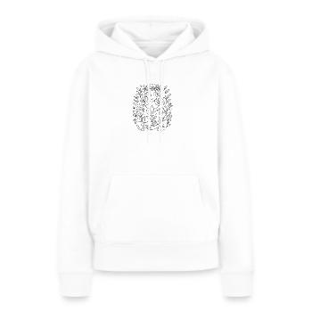 Naturgeist zum ausmalen - Frauen Premium Bio Hoodie - Weiß - Vorne - Julia (174cm)