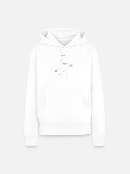 Löwestern Sternbild Tierkreiszeichen Lila - Frauen Premium Bio Hoodie - Weiß