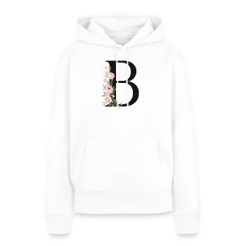 B Buchstabe Monogram Floral - Frauen Premium Bio Hoodie - Weiß - Vorne - Julia (174cm)