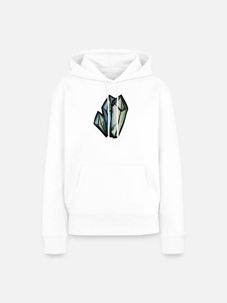 Kristallgeometrisches Aquarell - Frauen Premium Bio Hoodie - Weiß