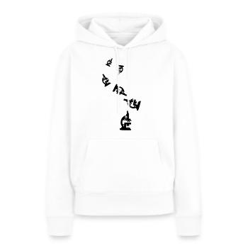 Icône d’icône de microscope - Sweat à capuche Premium bio Femme - blanc - Devant - Julia (174cm)