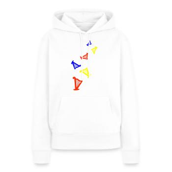 Instrument de harpe - Sweat à capuche Premium bio Femme - blanc - Devant - Julia (174cm)