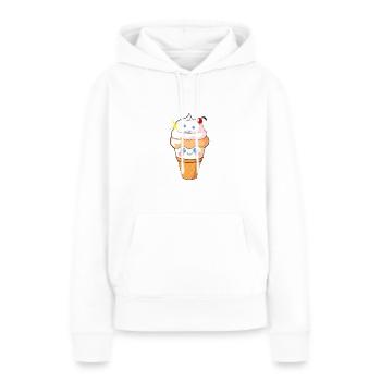Cute Happy Ice Cream - Women’s Premium Organic Hoodie - white - Front - Julia (174cm)