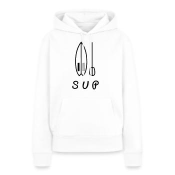 SuP - Frauen Premium Bio Hoodie - Weiß - Vorne - Julia (174cm)