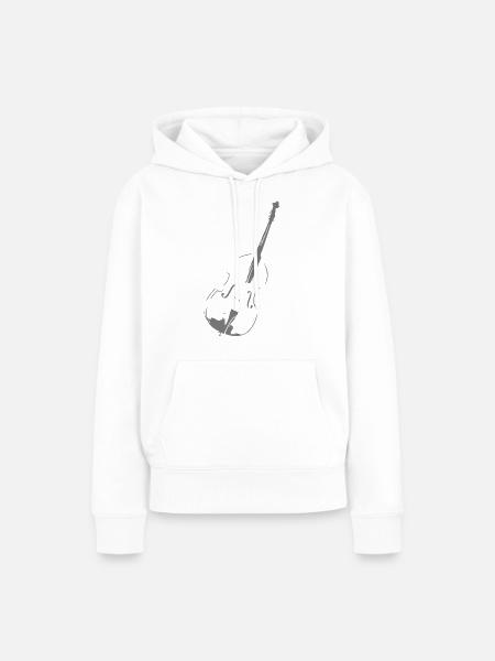Kontrabass - Frauen Premium Bio Hoodie - Weiß