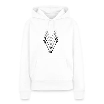 fléchette pluie cool modèle pluie pluie nombreuses flèches - Sweat à capuche Premium bio Femme - blanc - Devant - Julia (174cm)