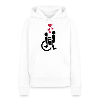 Rollstuhl - Frauen Premium Bio Hoodie - Weiß - Vorne - Julia (174cm)