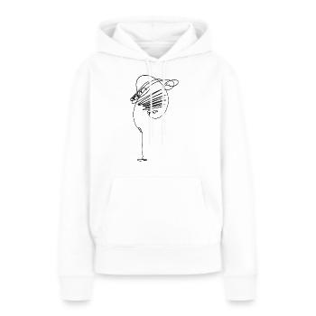 Accordéon - Sweat à capuche Premium bio Femme - blanc - Devant - Julia (174cm)