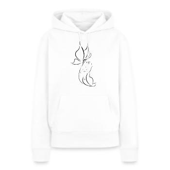 Âme papillon - Sweat à capuche Premium bio Femme - blanc - Devant - Julia (174cm)