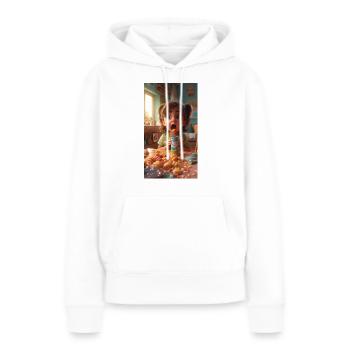Petite fille du déjeuner - Sweat à capuche Premium bio Femme - blanc - Devant - Julia (174cm)