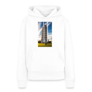 La tour penchée de Pise - Sweat à capuche Premium bio Femme - blanc - Devant - Julia (174cm)
