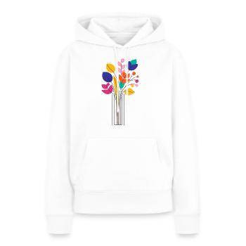 Flower - Frauen Premium Bio Hoodie - Weiß - Vorne - Julia (174cm)