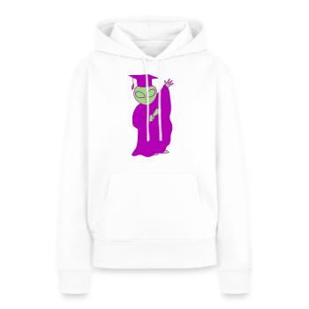Alien Graduation - Sweat à capuche Premium bio Femme - blanc - Devant - Julia (174cm)