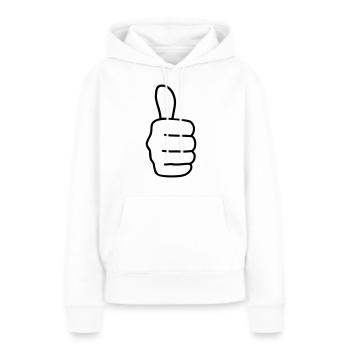 Thumbs up, super, bon, le poing, la main - Sweat à capuche Premium bio Femme - blanc - Devant - Julia (174cm)